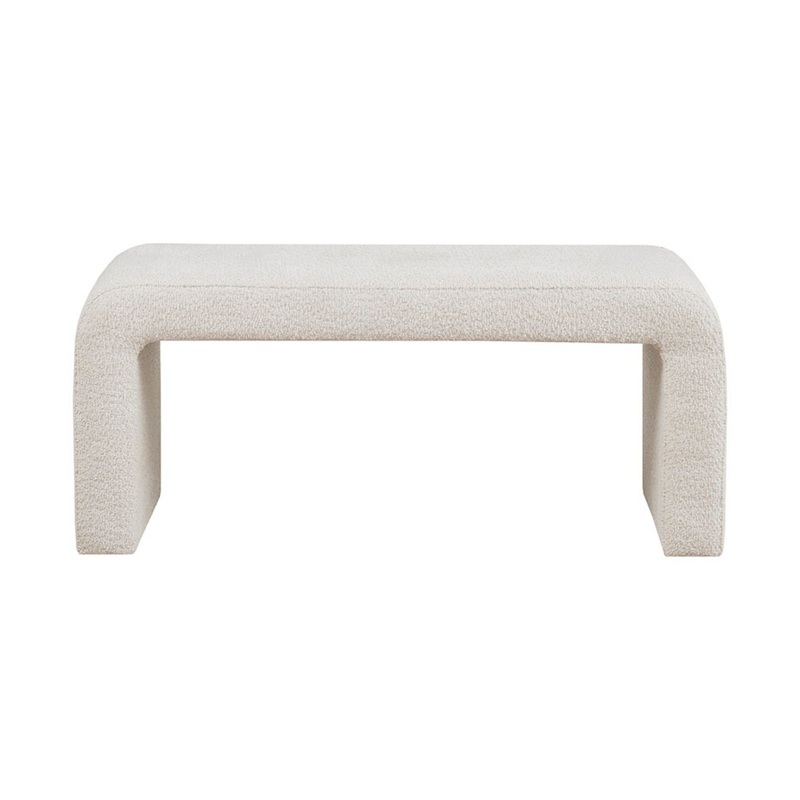 Modern Contemporary Boucle Waterfall Bench