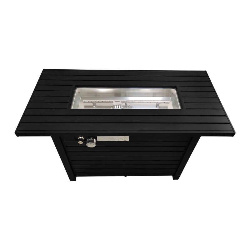 Outdoor Fire Pit Table With Lid, Modern Design – Black
