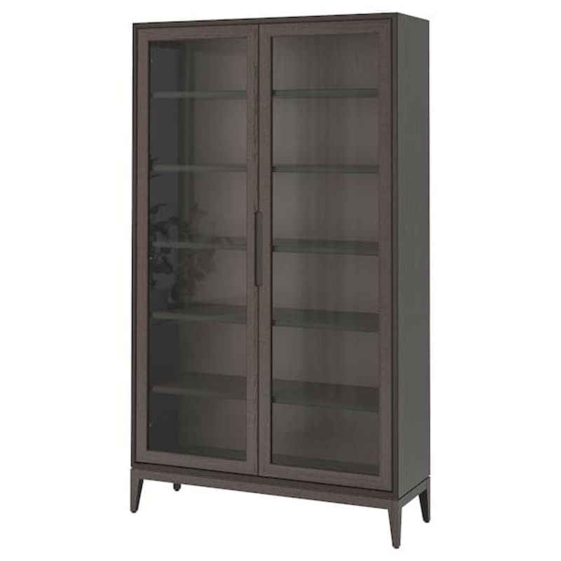 REGISSR glass-door cabinet, brown