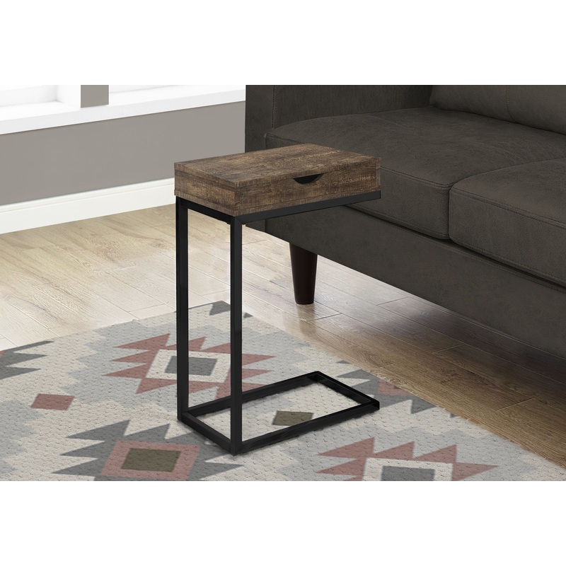 Accent Table, C – Shaped, Modern – Brown