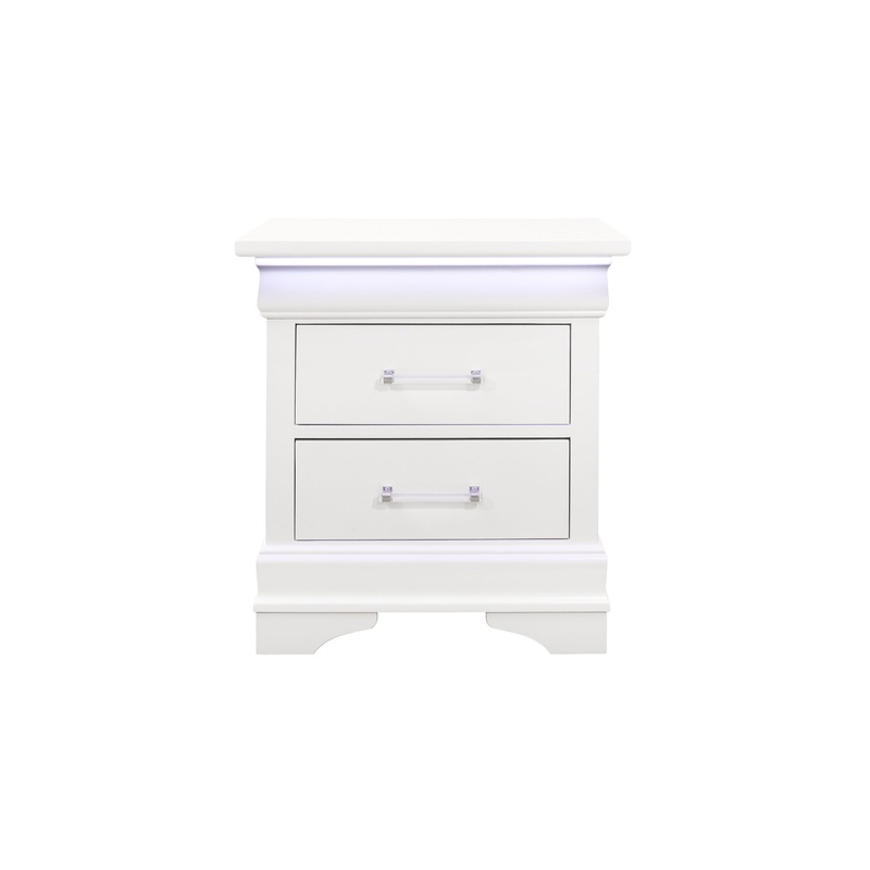 Charlie – Nightstand With LED – White