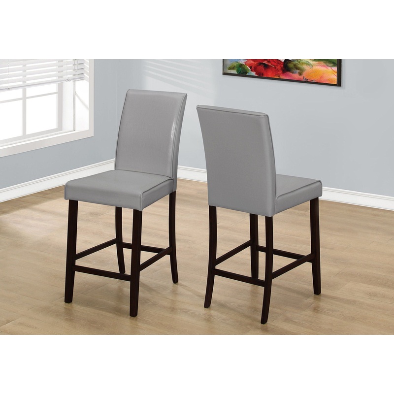 Counter Height Dining Chair Upholstered Leather Look (Set of 2)