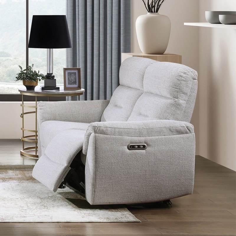 Eastre – Power Motion Loveseat With USB Port – Beige Chenille
