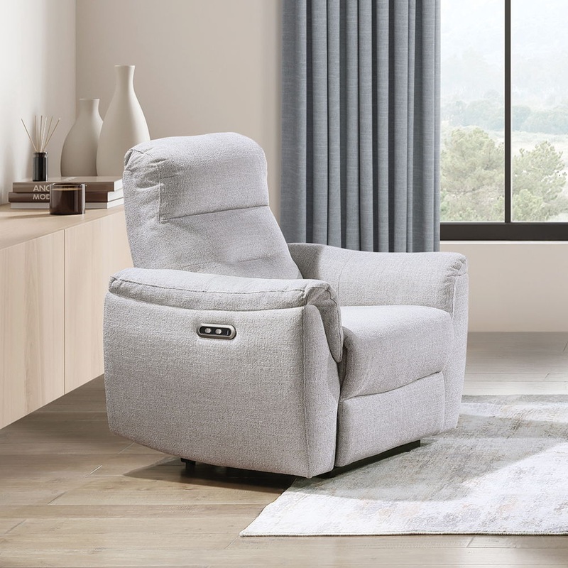 Eastre – Power Motion Recliner With USB Port – Beige Chenille
