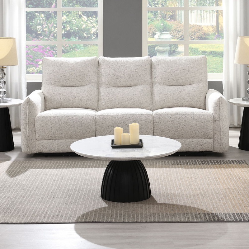 Lalisa – Power Motion Sofa With USB Port – Cream Chenille