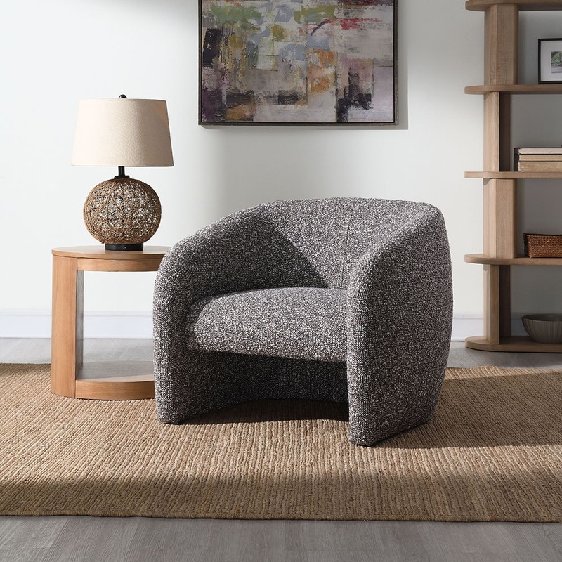 Livia – Accent Chair – Brown & Gray Tweed