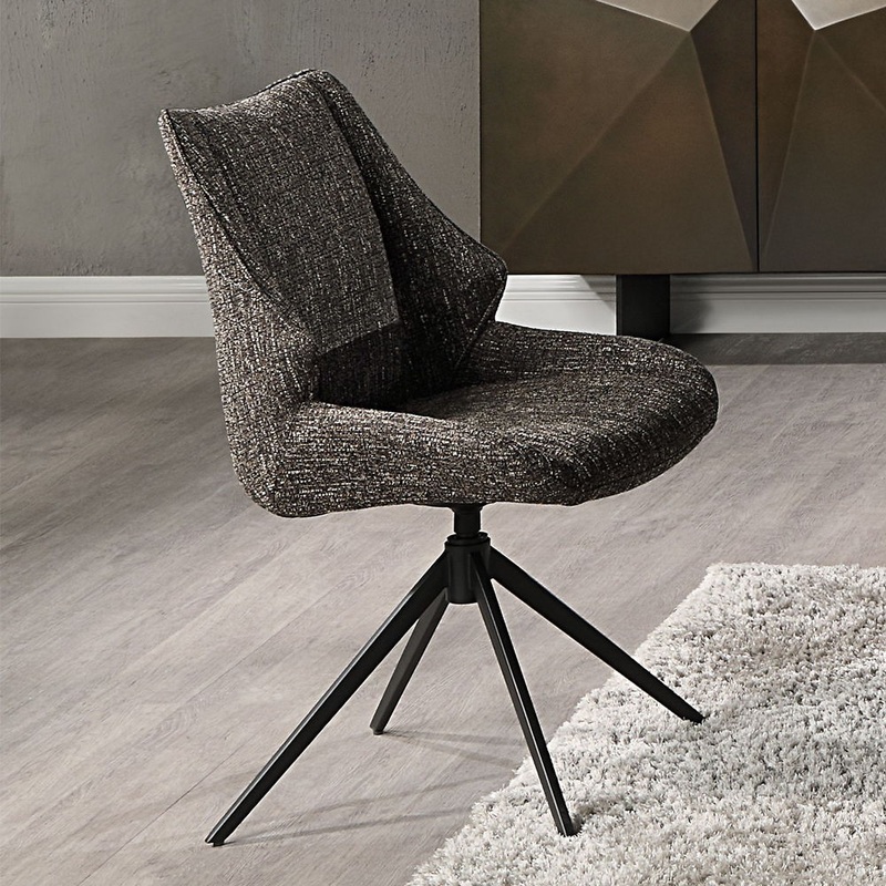 Malika – Side Chair With Swivel (Set of 2) – Brown Chenille