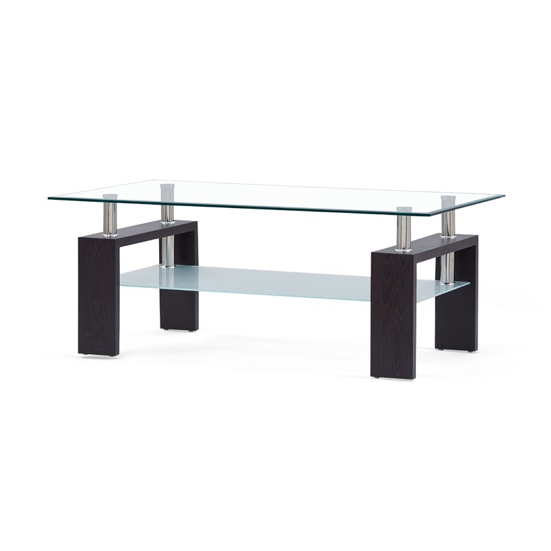 T646 – Coffee Table – Clear / Dark Brown