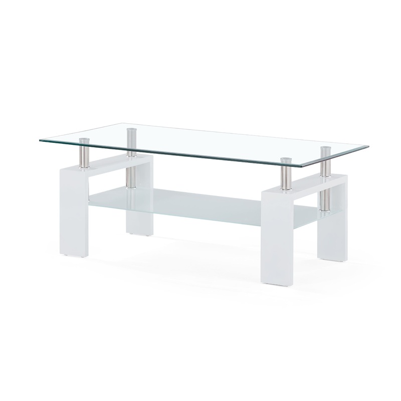 T648 – Coffee Table – Clear / White