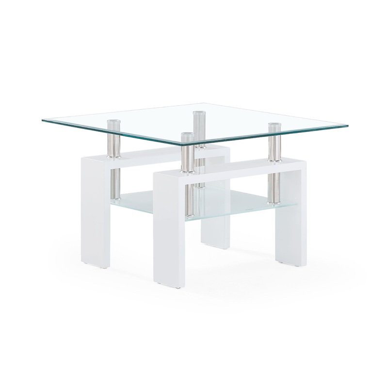 T648 – End Table – Clear / White