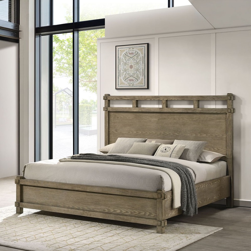 Colton – Panel Bed|Antique White Oak|King|Queen