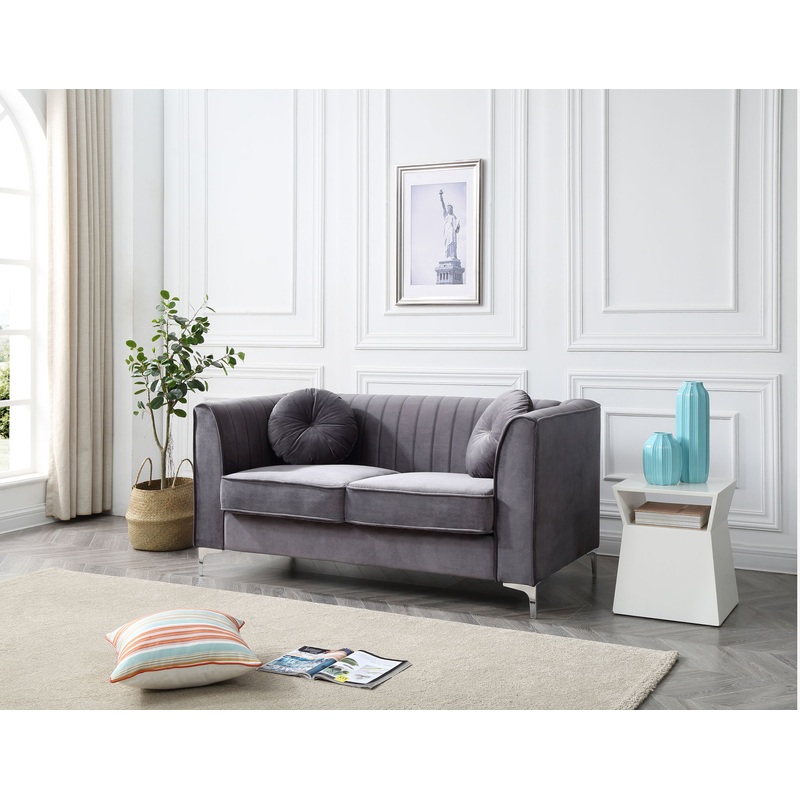 Delray – Micro Suede Loveseat|Dark Gray|Blue|Black|Pink|Beige