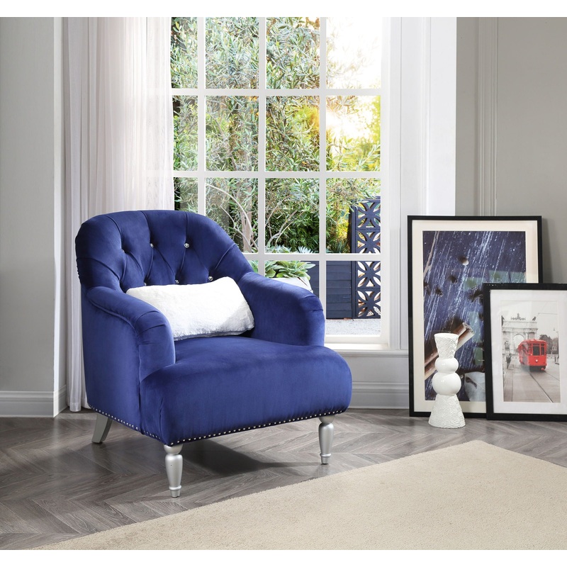 Elegant Traditional Armchair|Blue|Dark Gray