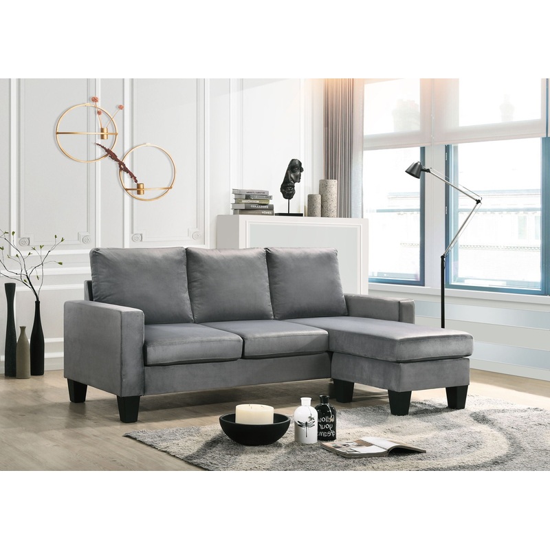 Jessica – Sofa Chaise|Gray|Black