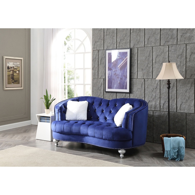 Jewel Loveseat|Blue|Dark Gray