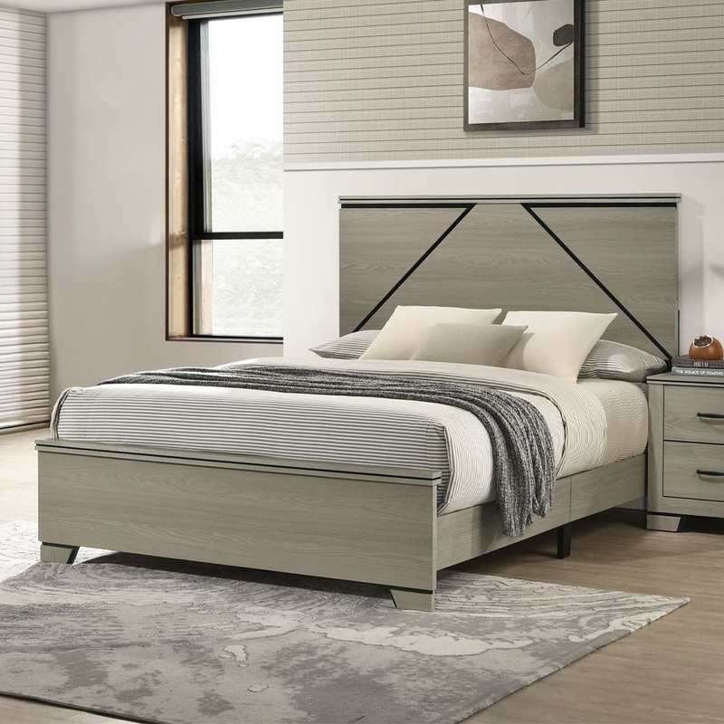Joanna – Queen Bed With LED – Weathered Gray