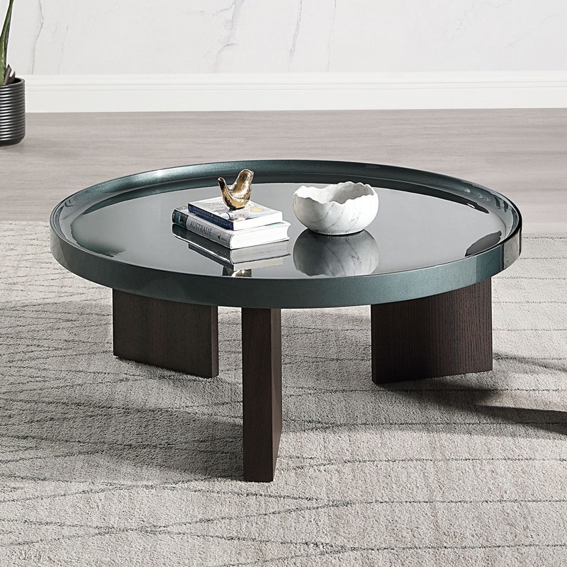 Lakita – Table|Blackish Green High Gloss & Smoked Oak|Dark Blond High Gloss & Smoked Oak|Coffee Tables|End Tables