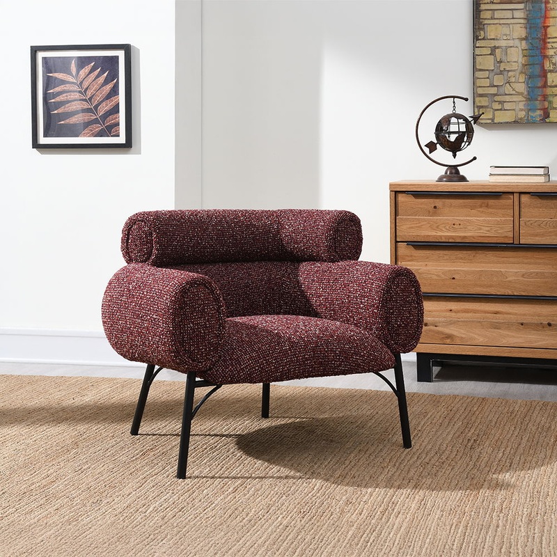 Mardi – Chair – Maroon Tweed