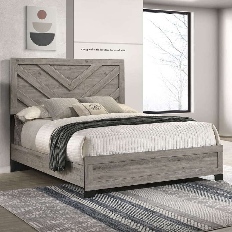 Mari – Queen Bed – Light Gray Finish