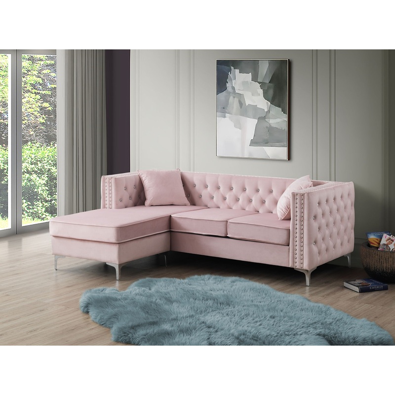 Paige – Sofa Chaise|Pink|Black|Blue|Dark Gray