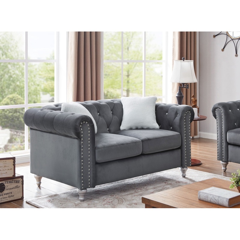 Stylish Contemporary Loveseat|Dark Gray|Blue|Black|Pink|Beige|Dark Red