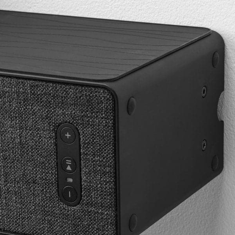 SYMFONISK bookshelf speaker wall bracket, black, 86 mmx302 mmx37 mm cm