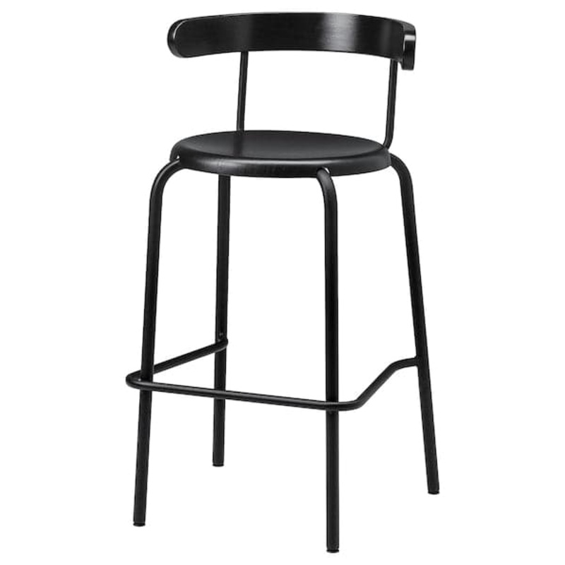 YNGVAR bar stool, anthracite, 75 cm