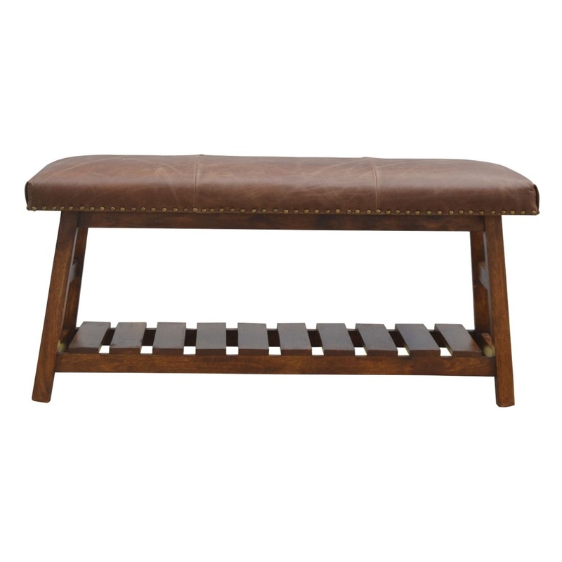 Buffalo – Hide Hallway Bench – Brown