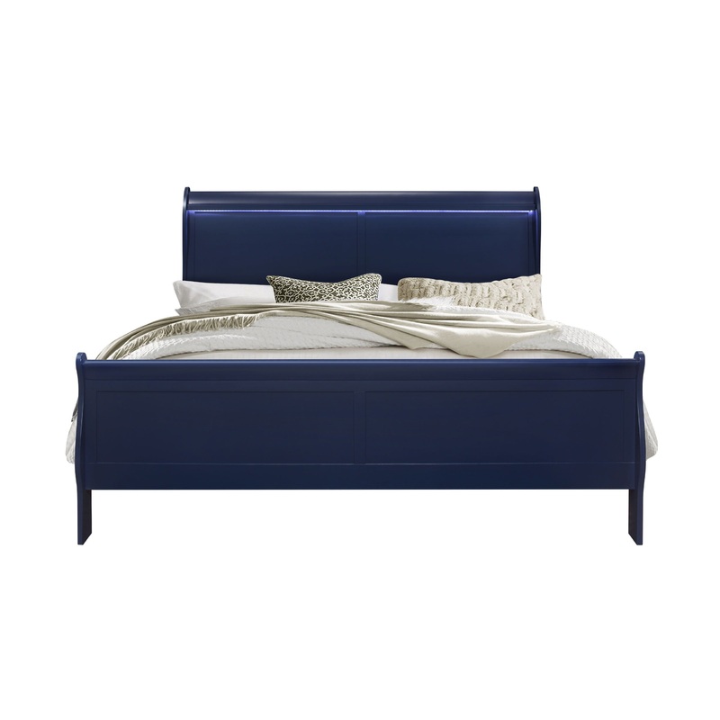Charlie – King Bed With LED – Blue