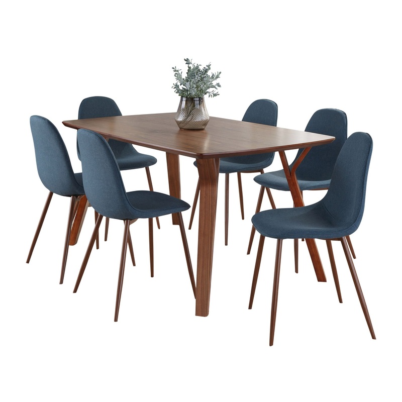 Folia Pebble – 7 Piece Mid Century Modern Dining Set
