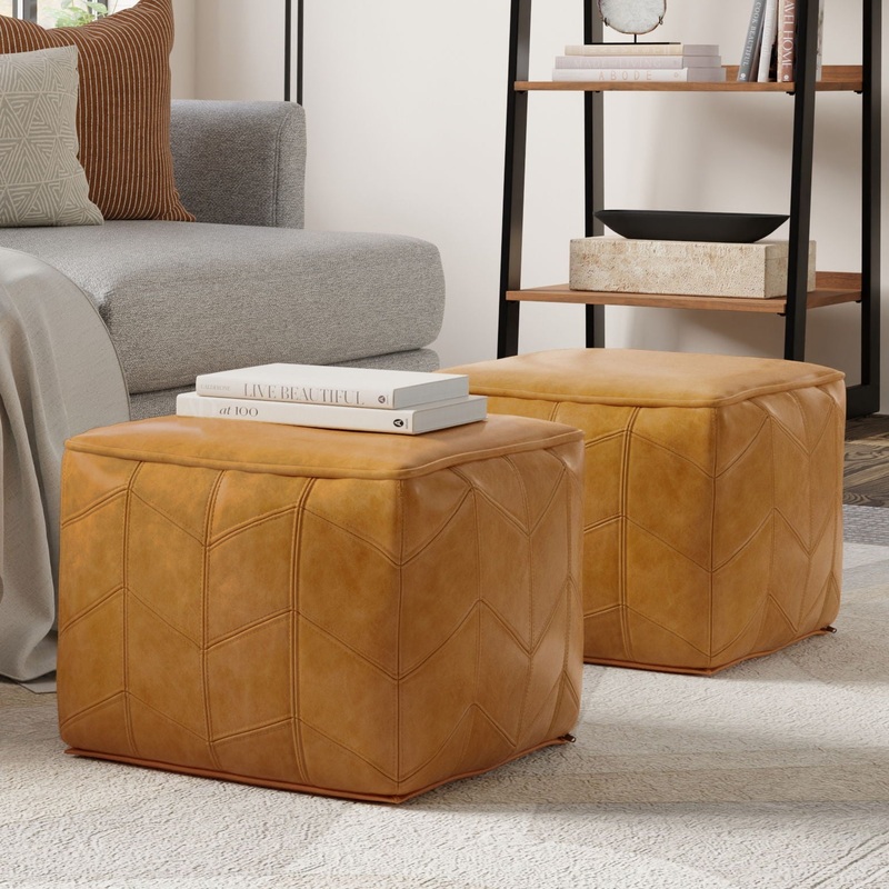 Morden – Square Pouf – Brown