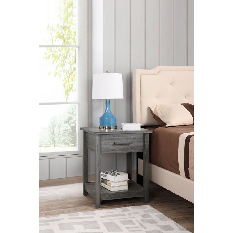 Salem – Nightstand|Gray|Dark Brown|Light Brown
