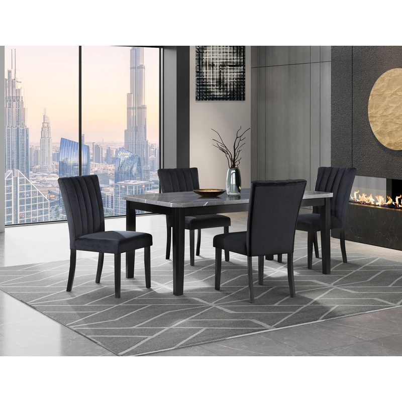 D8685 – 5 Piece Dining Room Set (Dining Table And 4 Dining Chairs) – Black