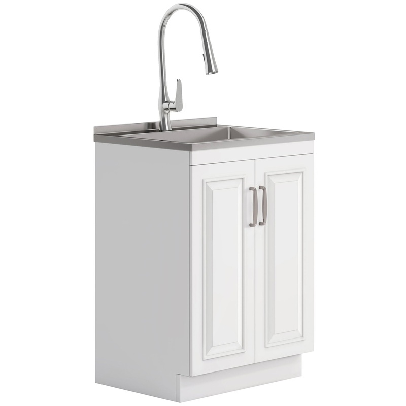 Darwin – Deluxe Laundry Cabinet With Pull-Out Faucet And Stainless Steel Sink