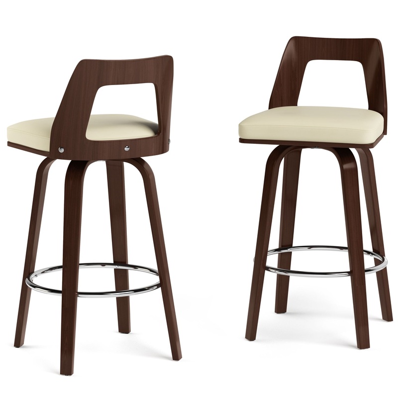 Ellison – Bentwood Upholstered Swivel Stool (Set of 2)