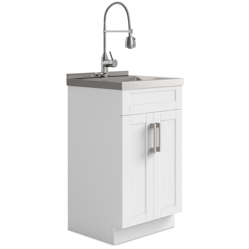 Hennessy – Deluxe Laundry Cabinet With Faucet And Stainless Steel Sink