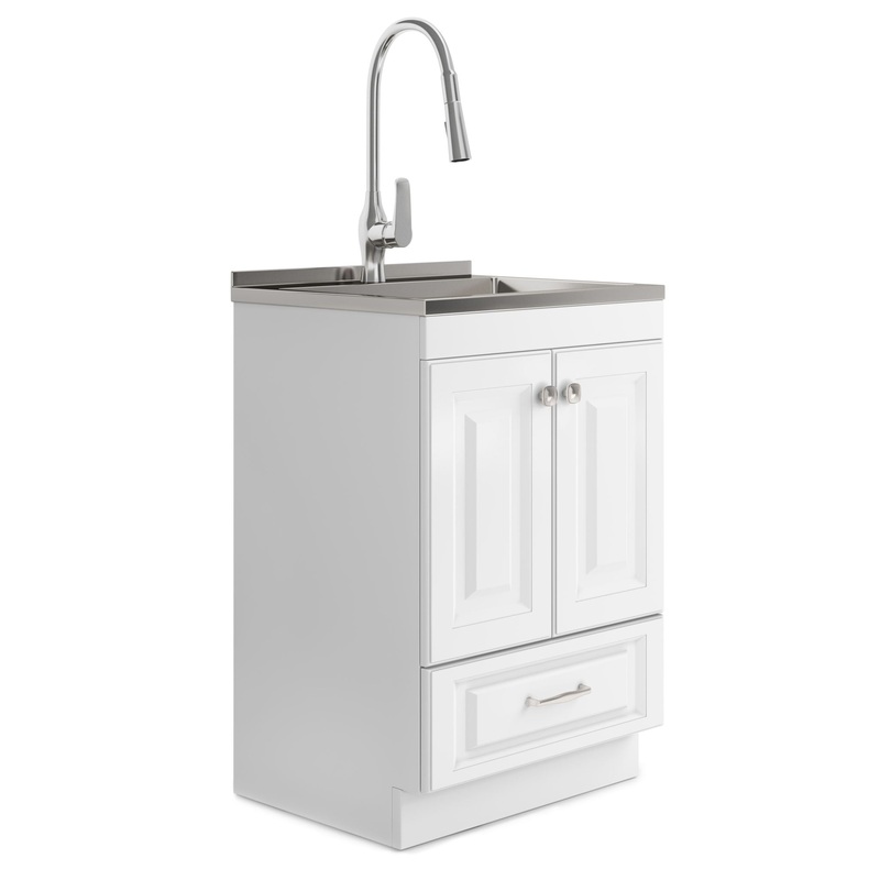 Lawrence – Laundry Cabinet With Faucet And Stainless Steel Sink
