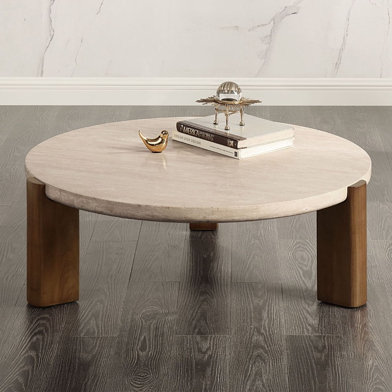 Leonardo – Table|Travertine & Dark Oak|Coffee Tables|End Tables