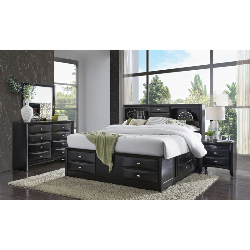 Linda – 5 Piece King Bedroom Set – Black