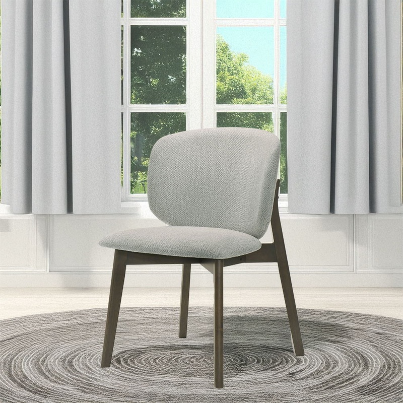 Mallin – Side Chair (Set of 2) – Gray Chenille & Walnut