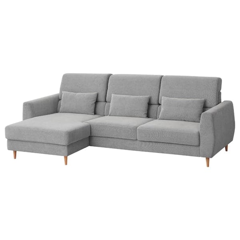 SLATORP 3-seat sofa, with chaise longue, left/Tallmyra white/black