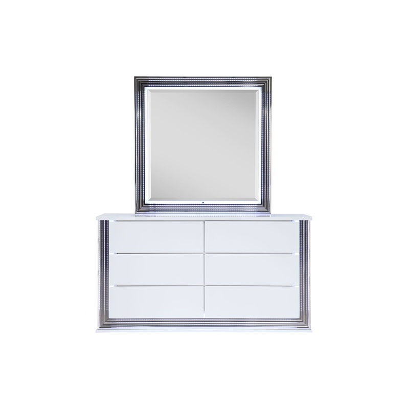 Ylime – Dresser With LED – Smooth White