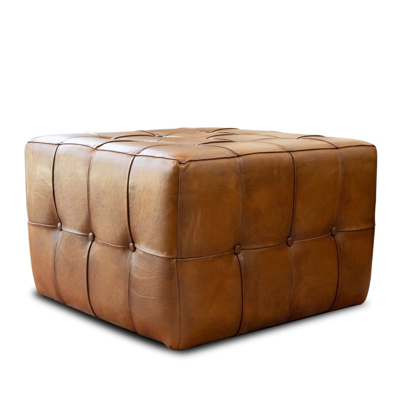 Benjiro – Square Ottoman – Tan