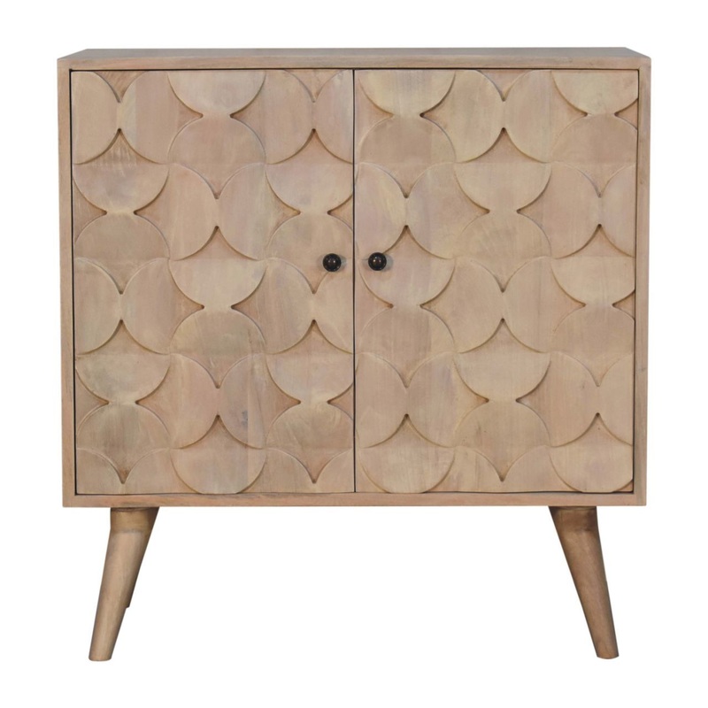 Hourglass Carved Cabinet – Marble