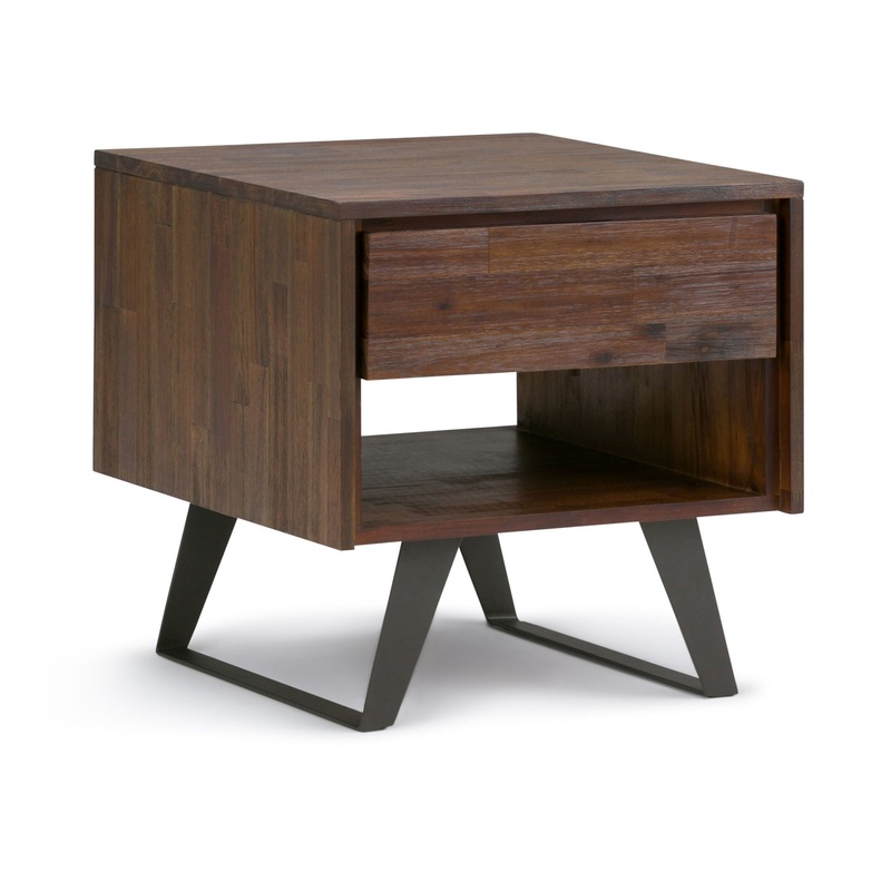Lowry – Modern End Table|Dark Brown|Light Brown