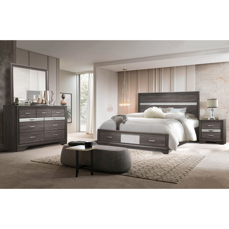 Seville – 5 Piece Queen Bedroom Set – Dark Gray