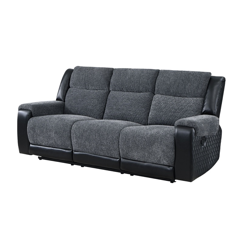 U5914 – Reclining Sofa – Gray / Black