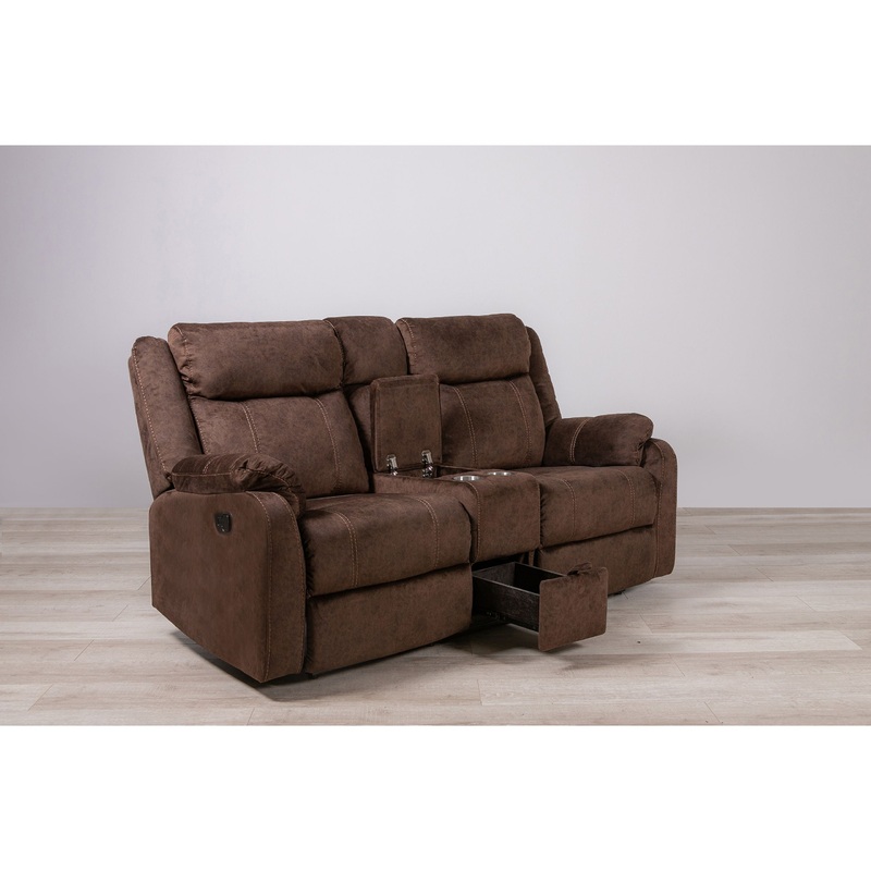 U7303 – Console Power Recliner Loveseat – Domino Coffee