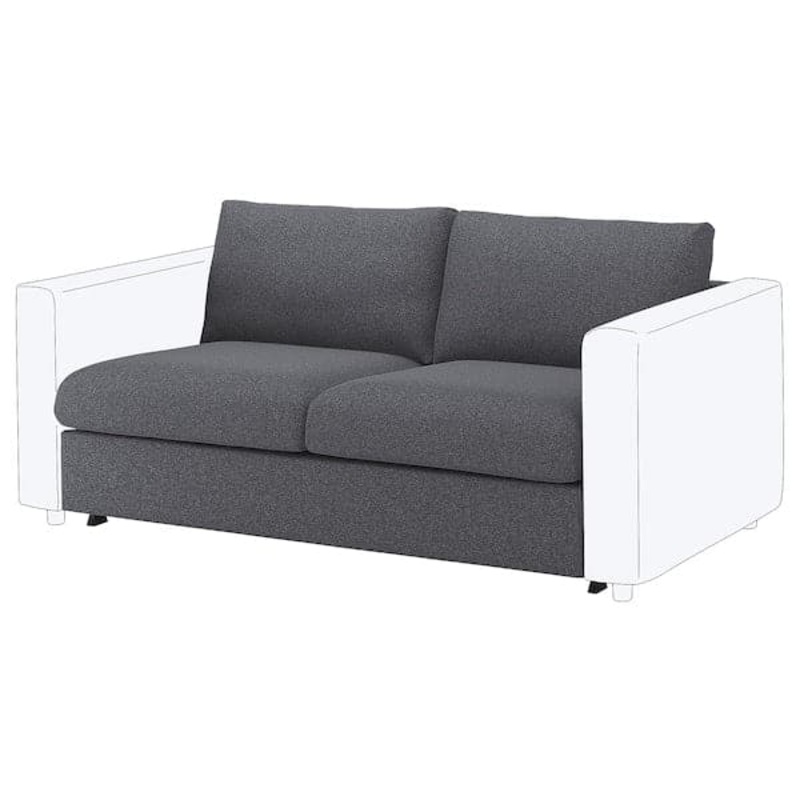 VIMLE cover for 2-seat sofa-bed section, Gunnared medium grey