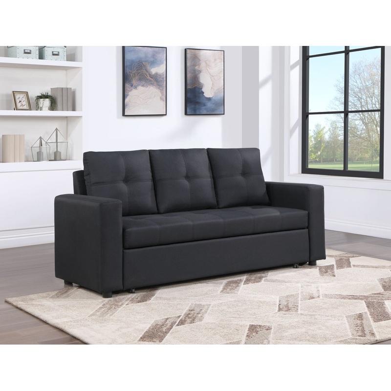 Aiden – Linen Fabric Sleeper Sofa With Tufting